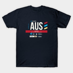 Austin (AUS) Airport Code Baggage Tag T-Shirt